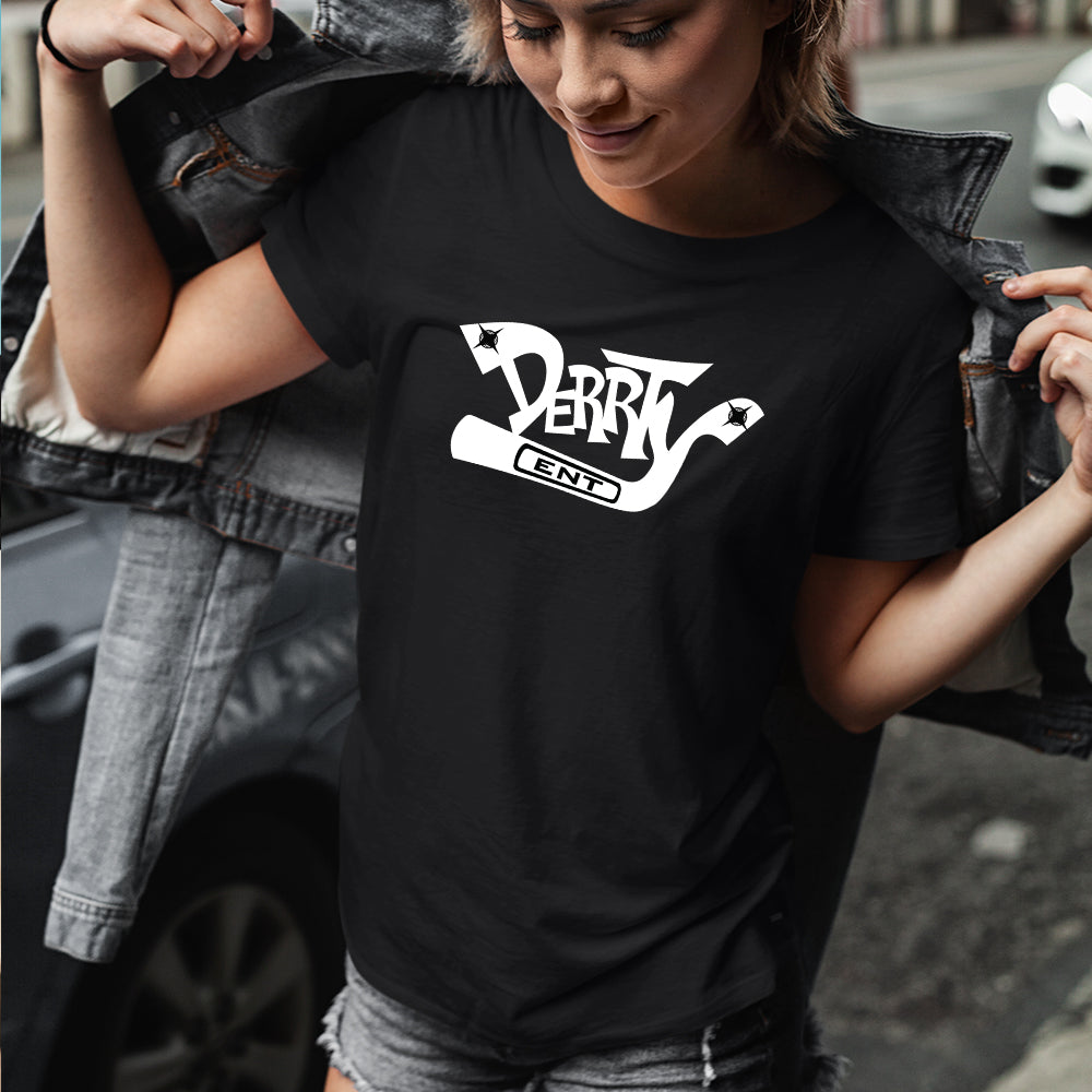 Derrty Ent Classic Logo Black Womens Supima Tee