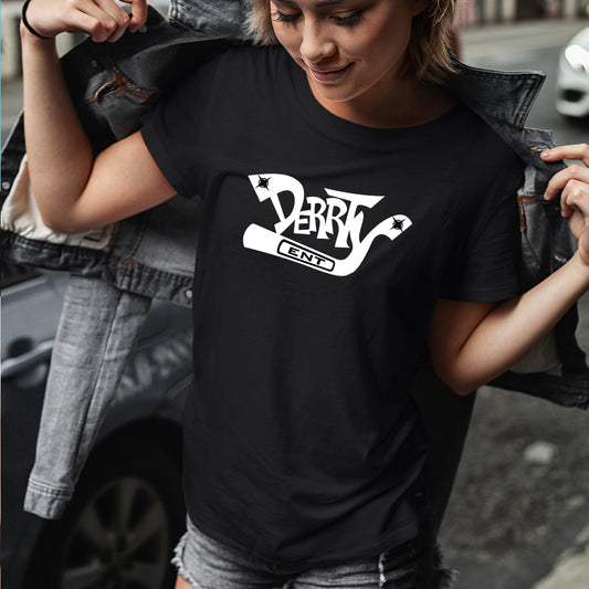 Derrty Ent Classic Logo Black Womens Supima Tee