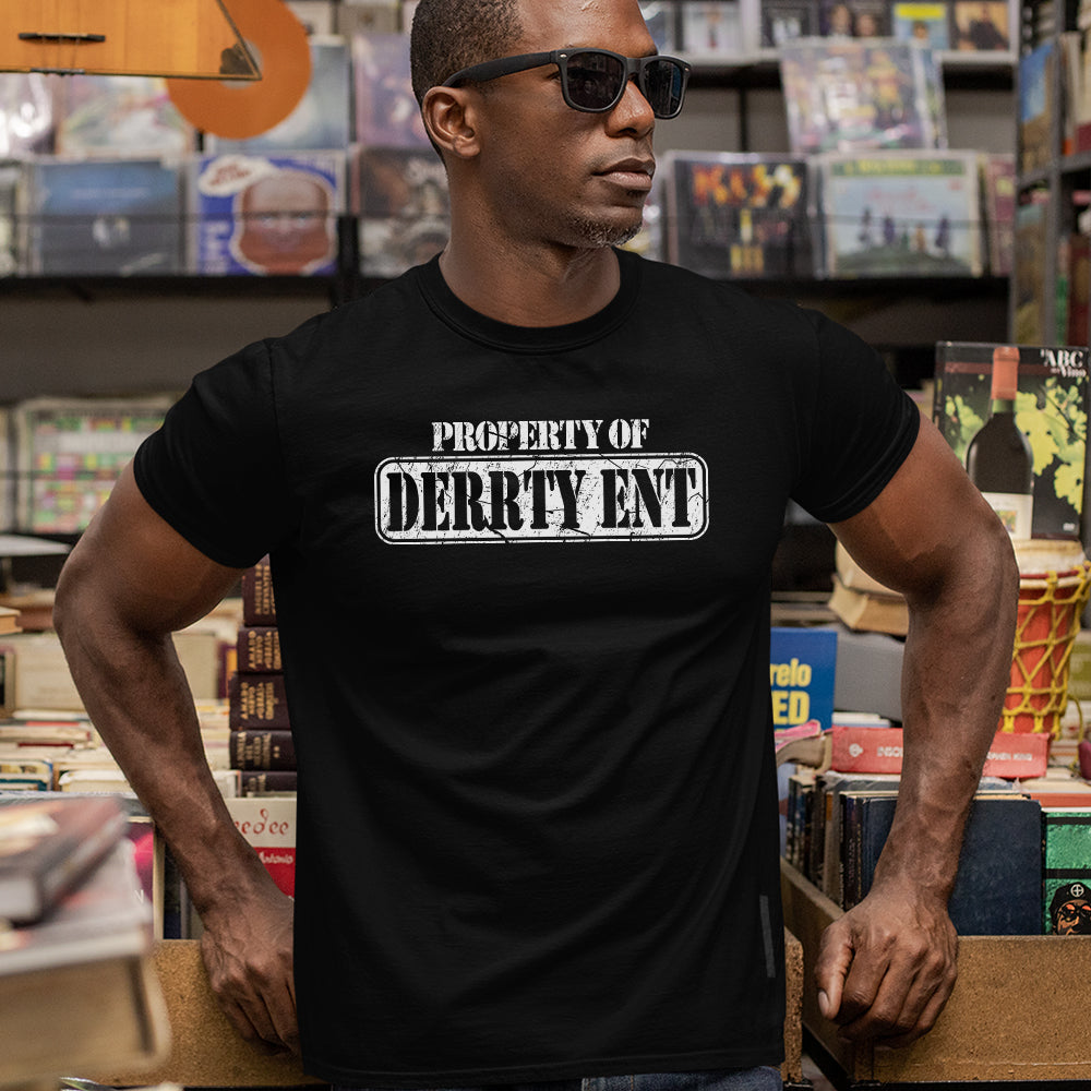 Property of Derrty in Black Mens Supima Tee