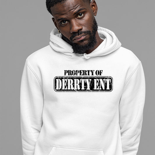 Property of Derrty Ent White Unisex Pullover Hoodie